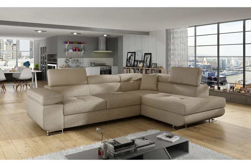 Vuodesohva Hipolito Avopäädyllä Oikea, Beige