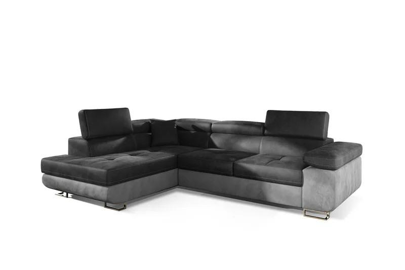 Vuodesohva Hipolito Avopäädyllä Vasen - Harmaa - Huonekalut - Sohva - Vuodesohva