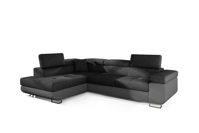 Vuodesohva Hipolito Avopäädyllä Vasen - Harmaa - Huonekalut - Sohva - Vuodesohva