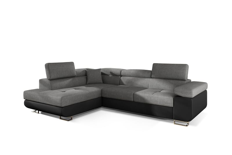 Vuodesohva Hipolito Avopäädyllä Vasen - Harmaa/Musta - Huonekalut - Sohva - Vuodesohva