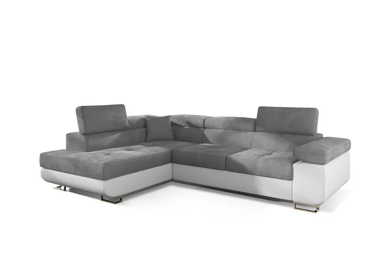 Vuodesohva Hipolito Avopäädyllä Vasen - Harmaa/Valkoinen - Huonekalut - Sohva - Vuodesohva