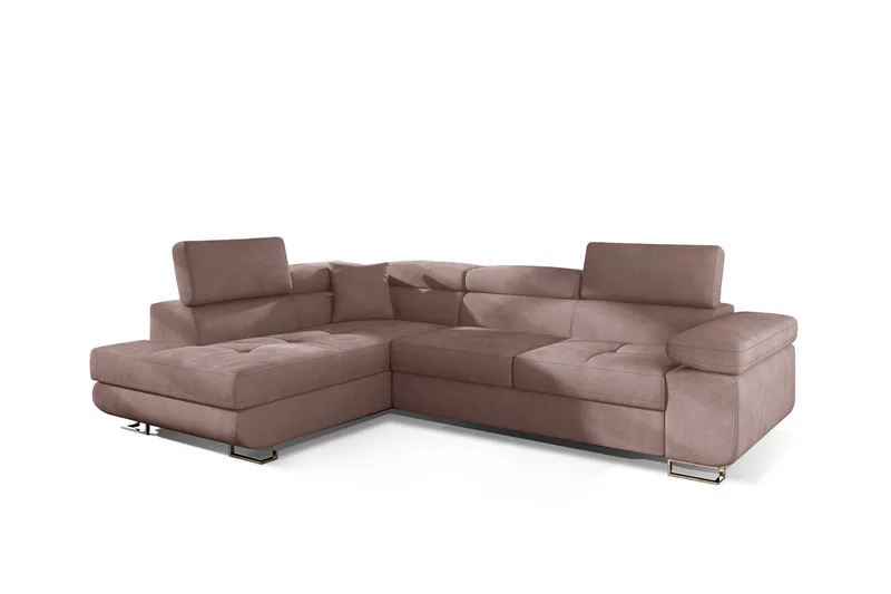 Vuodesohva Hipolito Avopäädyllä Vasen - Roosa - Huonekalut - Sohva - Vuodesohva