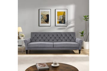 Vuodesohva ilman divaania ja shezlongia Loft24 Tyne vuodesohva 3-istuttava Tummanharmaa - Huonekalut - Sohva - Vuodesohva - 3 istuttava vuodesohva