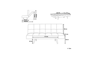 Vuodesohva Ingaro 182 cm - Beige - Huonekalut - Sohva - Vuodesohva - 3 istuttava vuodesohva