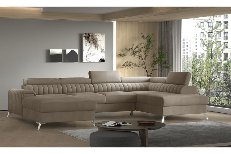 Vuodesohva Kamiko Divaanilla - Beige - Huonekalut - Sohva - Vuodesohva
