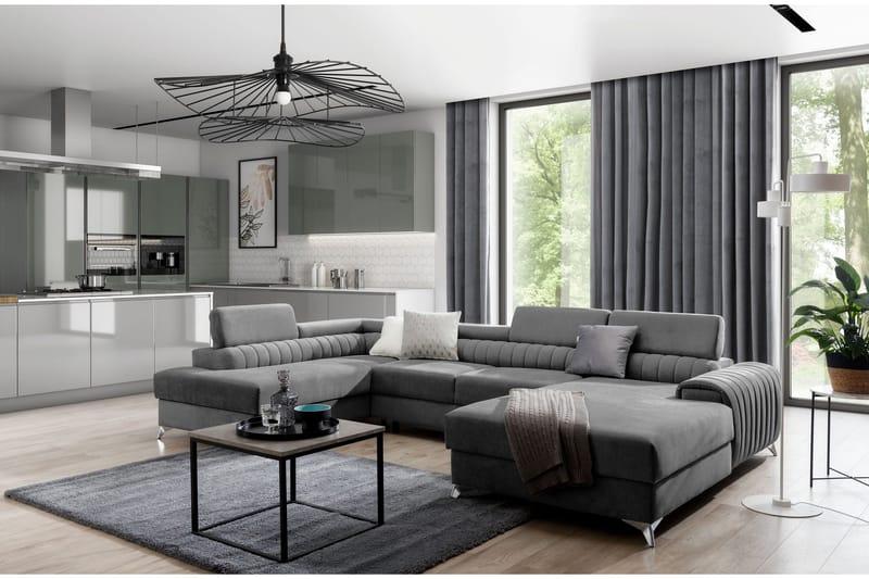 Vuodesohva Kamiko Divaanilla - Harmaa - Huonekalut - Sohva - Vuodesohva