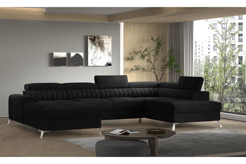 Vuodesohva Kamiko Divaanilla - Musta - Huonekalut - Sohva - Vuodesohva