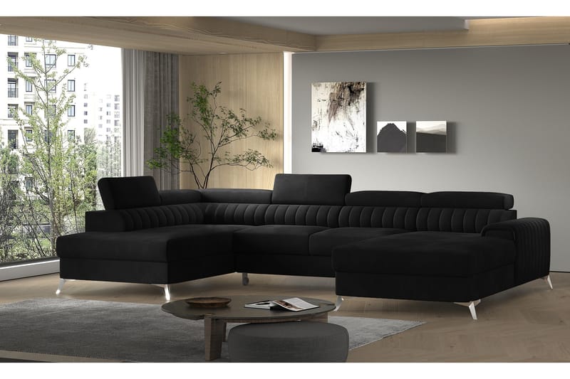 Vuodesohva Kamiko Divaanilla - Musta - Huonekalut - Sohva - Vuodesohva