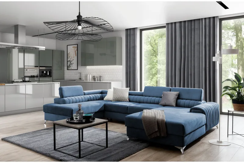 Vuodesohva Kamiko Divaanilla - Sininen - Huonekalut - Sohva - Vuodesohva