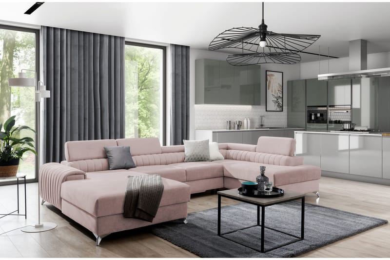 Vuodesohva Kamiko Divaanilla - Vaalearoosa - Huonekalut - Sohva - Vuodesohva