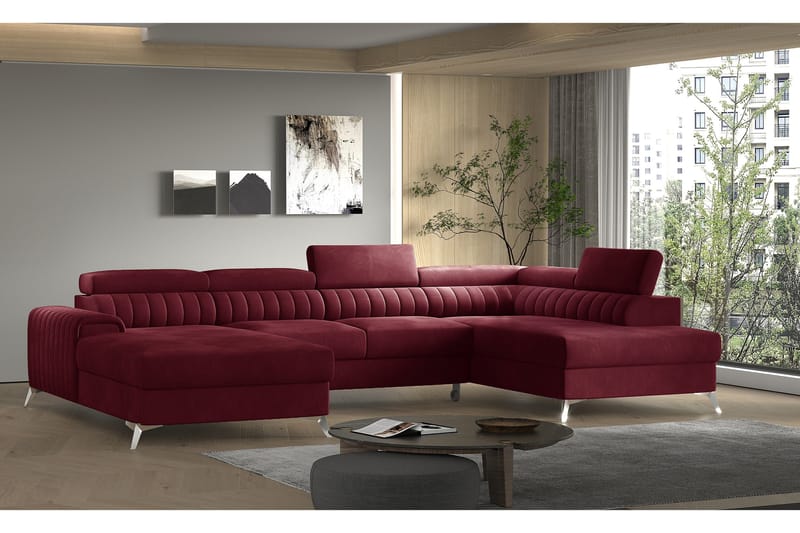 Vuodesohva Kamiko Divaanilla - Viininpunainen - Huonekalut - Sohva - Vuodesohva