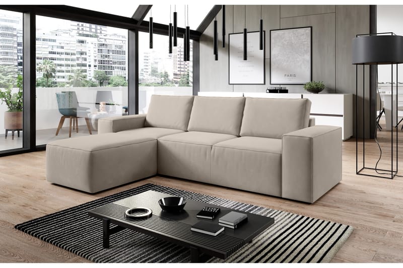Vuodesohva Kandari Divaanilla - Beige - Huonekalut - Sohva - Vuodesohva