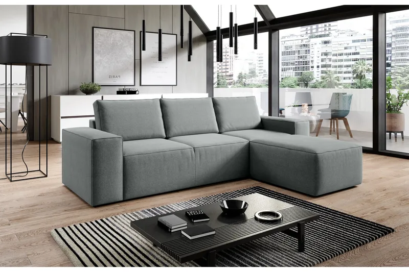 Vuodesohva Kandari Divaanilla - Harmaa - Huonekalut - Sohva - Vuodesohva