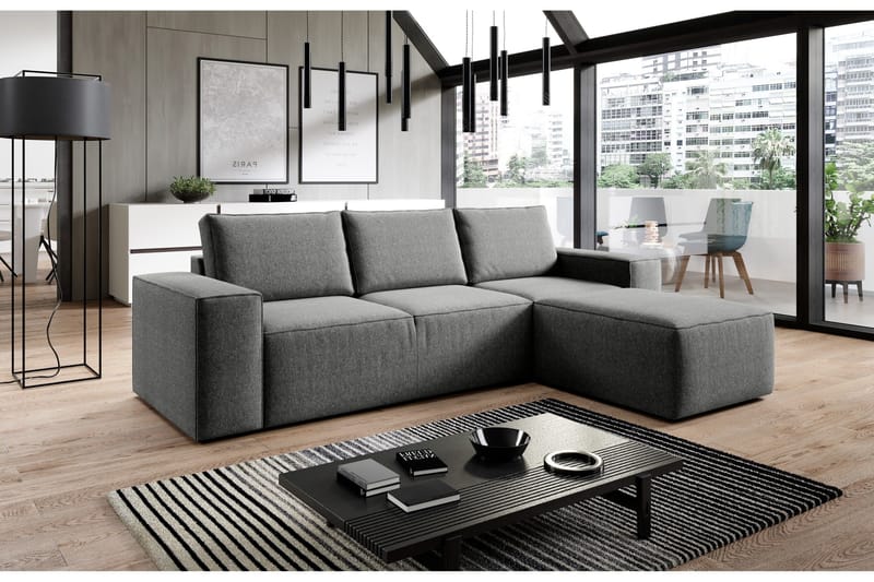 Vuodesohva Kandari Divaanilla - Harmaa - Huonekalut - Sohva - Vuodesohva