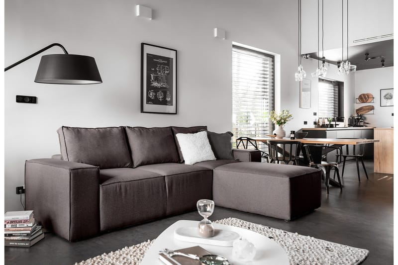 Vuodesohva Kandari Divaanilla - Harmaa - Huonekalut - Sohva - Vuodesohva