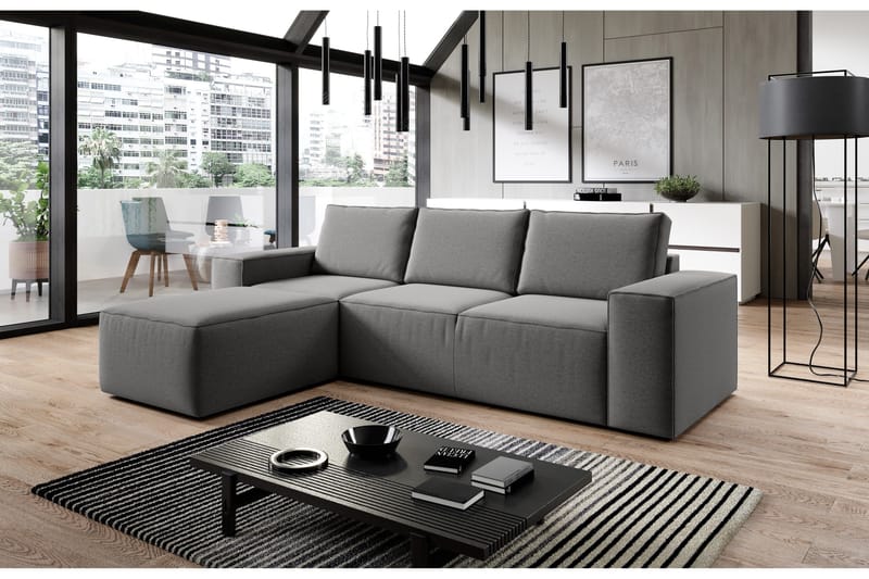 Vuodesohva Kandari Divaanilla - Harmaa - Huonekalut - Sohva - Vuodesohva