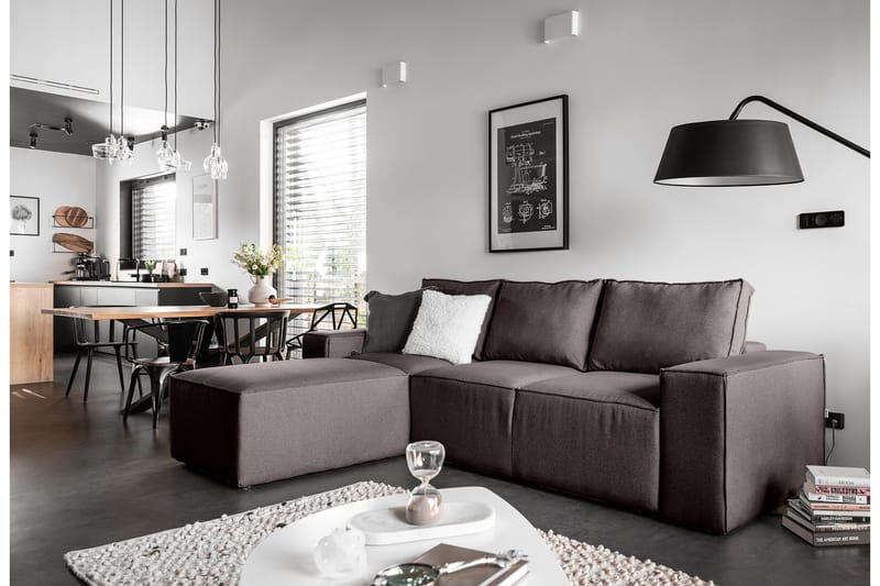 Vuodesohva Kandari Divaanilla - Harmaa - Huonekalut - Sohva - Vuodesohva