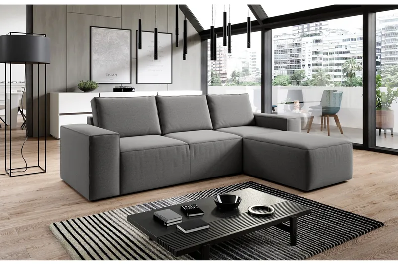 Vuodesohva Kandari Divaanilla - Harmaa - Huonekalut - Sohva - Vuodesohva