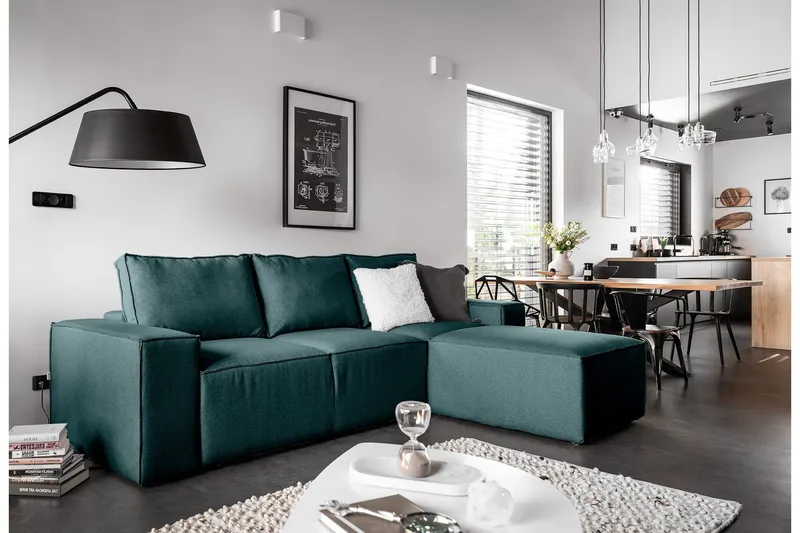 Vuodesohva Kandari Divaanilla - Sininen - Huonekalut - Sohva - Vuodesohva