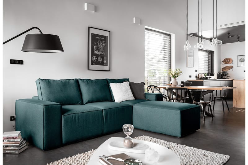 Vuodesohva Kandari Divaanilla - Sininen - Huonekalut - Sohva - Vuodesohva