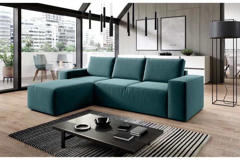 Vuodesohva Kandari Divaanilla - Sininen - Huonekalut - Sohva - Vuodesohva