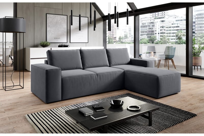 Vuodesohva Kandari Divaanilla - Tummanharmaa - Huonekalut - Sohva - Vuodesohva