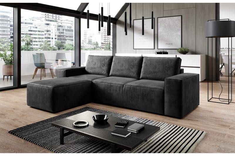 Vuodesohva Kandari Divaanilla - Tummanharmaa - Huonekalut - Sohva - Vuodesohva