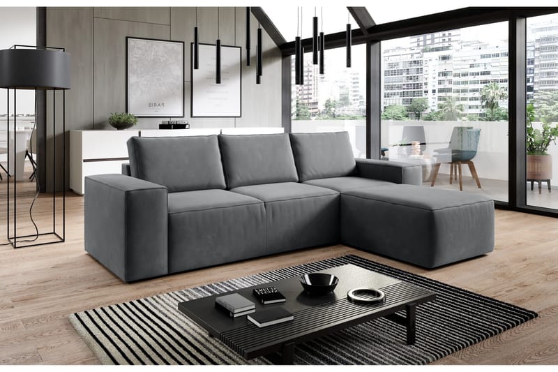 Vuodesohva Kandari Divaanilla - Tummanharmaa - Huonekalut - Sohva - Vuodesohva