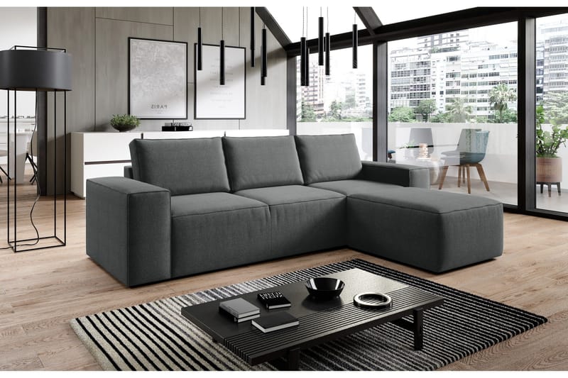 Vuodesohva Kandari Divaanilla - Tummanharmaa - Huonekalut - Sohva - Vuodesohva