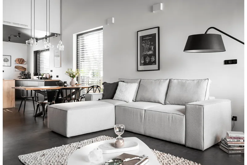 Vuodesohva Kandari Divaanilla - Vaaleanharmaa - Huonekalut - Sohva - Vuodesohva