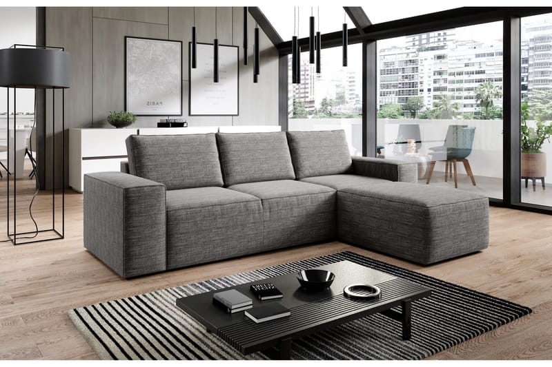 Vuodesohva Kandari Divaanilla - Vaaleanharmaa - Huonekalut - Sohva - Vuodesohva