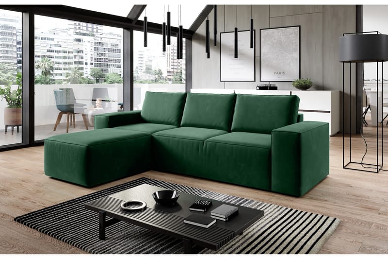 Vuodesohva Kandari Divaanilla - Vihreä - Huonekalut - Sohva - Vuodesohva