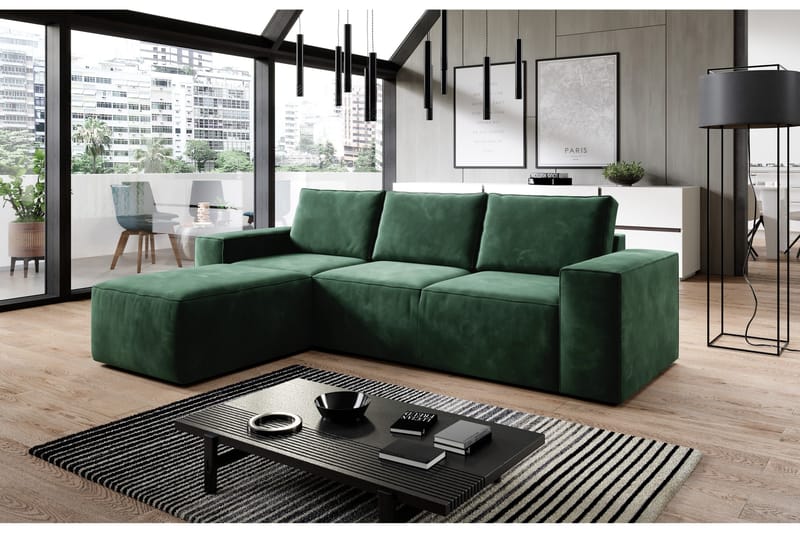 Vuodesohva Kandari Divaanilla - Vihreä - Huonekalut - Sohva - Vuodesohva