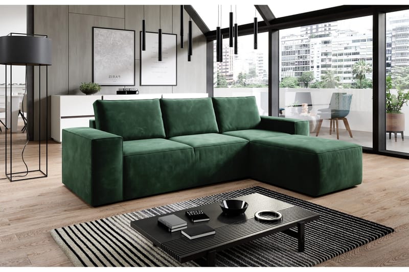 Vuodesohva Kandari Divaanilla - Vihreä - Huonekalut - Sohva - Vuodesohva