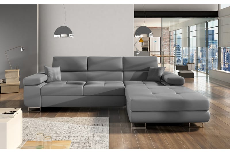 Vuodesohva Kelestin Divaanilla Oikea, Nahka/Harmaa