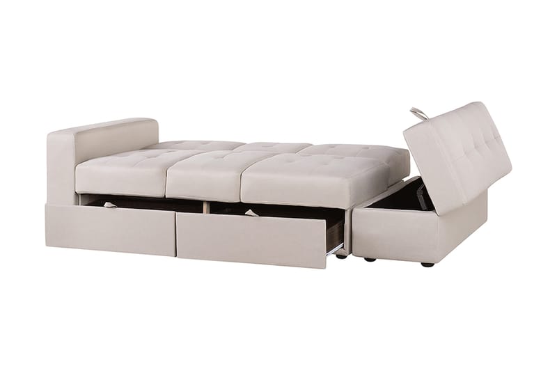 Vuodesohva Loudell - Beige - Huonekalut - Sohva - Vuodesohva - 3 istuttava vuodesohva