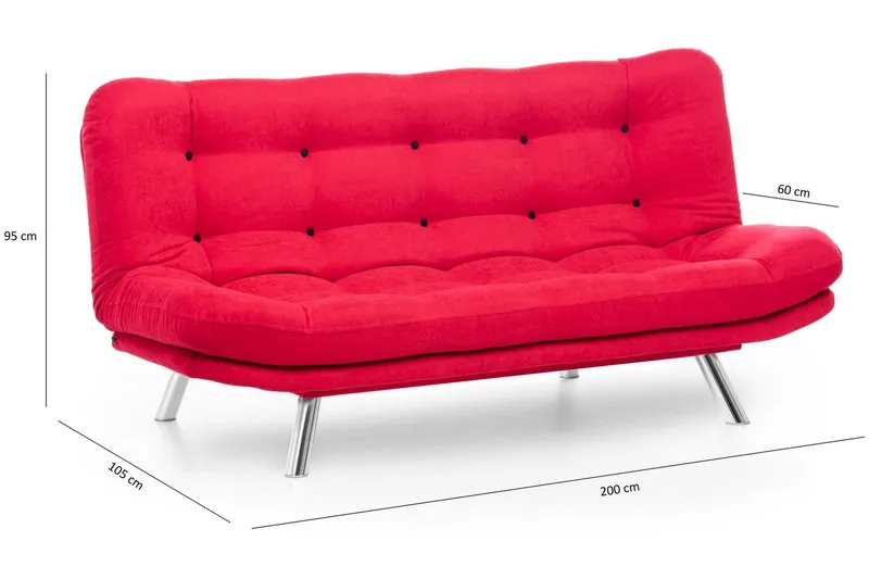 Vuodesohva Mallie 3:n ist - Punainen - Huonekalut - Sohva - Vuodesohva - 3 istuttava vuodesohva