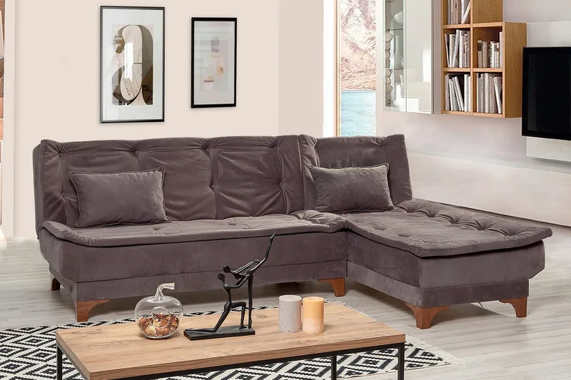 Vuodesohva Mcmurdo divaanilla Oikea - Harmaa - Huonekalut - Sohva - Vuodesohva