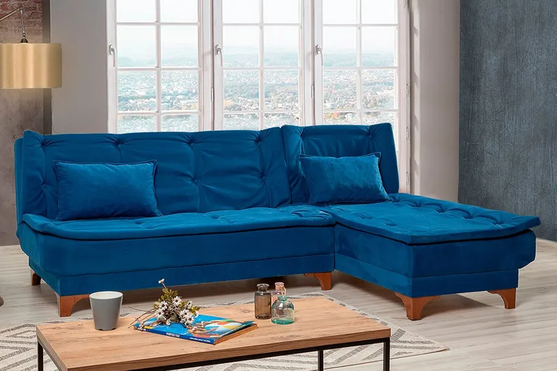 Vuodesohva Mcmurdo divaanilla Oikea - Sininen - Huonekalut - Sohva - Vuodesohva