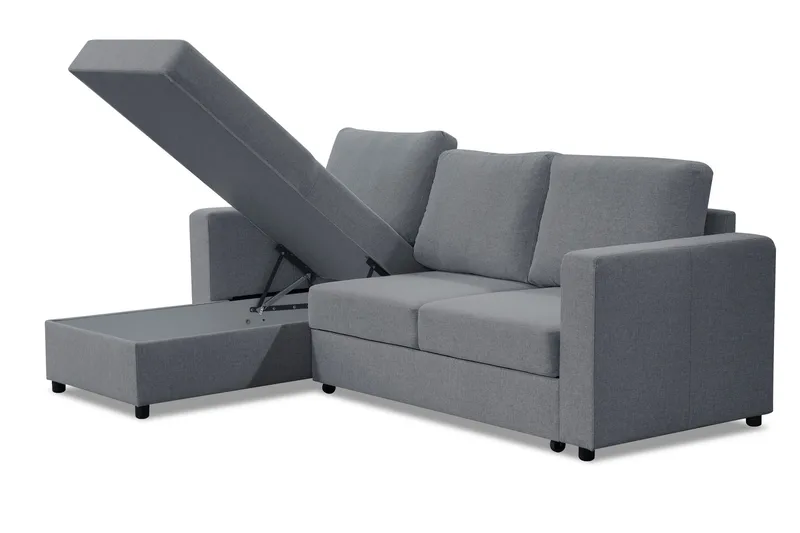 Vuodesohva Melaina divaanilla Vasen 3:n ist - Vaaleanharmaa - Huonekalut - Sohva - Vuodesohva