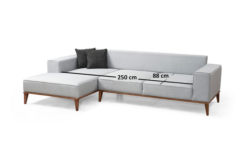 Vuodesohva Niziolek Divaanilla Vasen - Harmaa - Huonekalut - Sohva - Vuodesohva