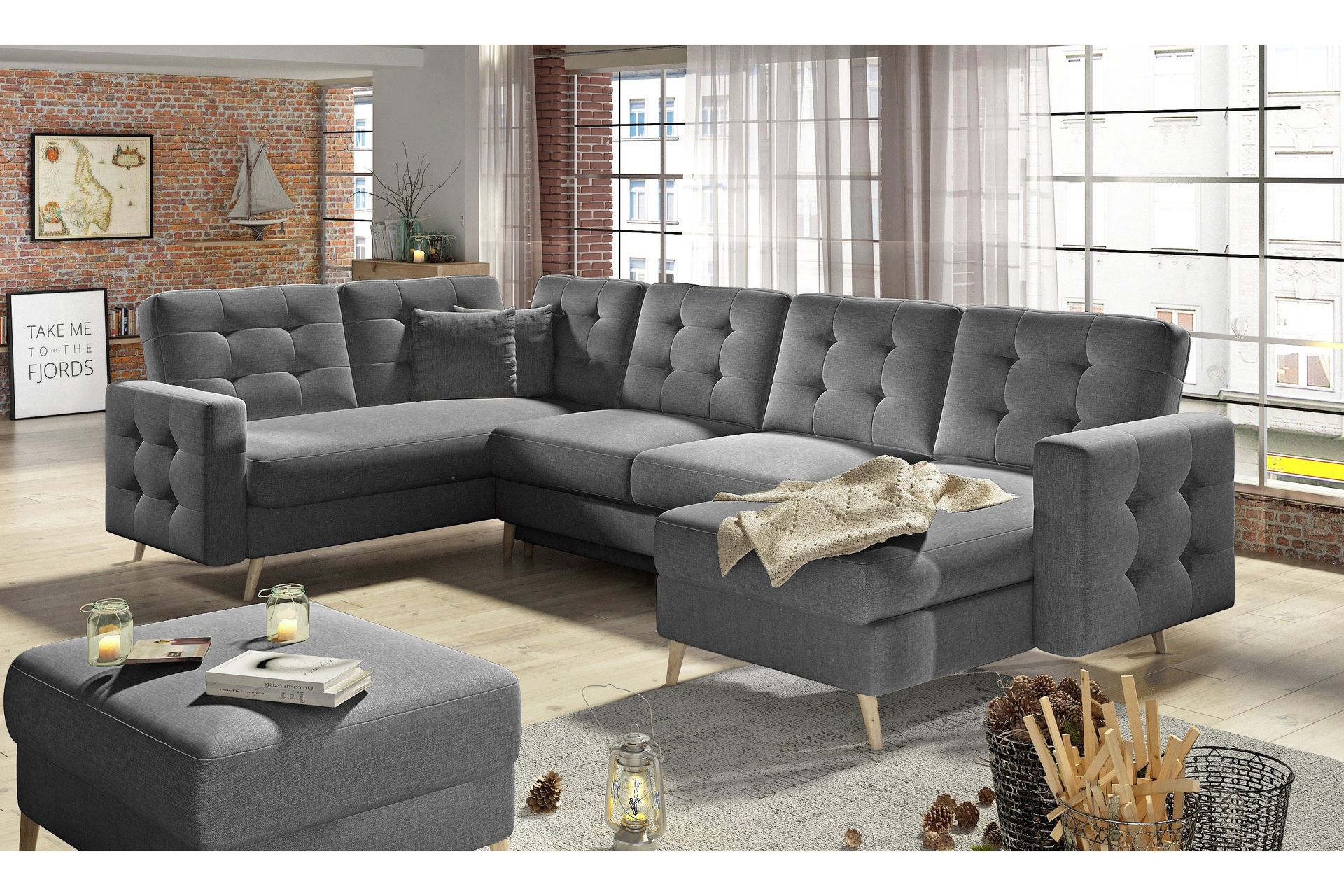Vuodesohva Remoni tupladivaanilla - Harmaa