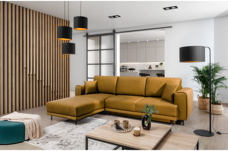 Vuodesohva Smithville divaanilla 3:n ist Säilytyksellä, Keltainen