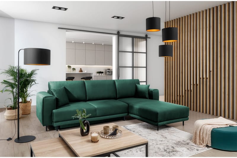 Vuodesohva Smithville divaanilla 3:n ist Säilytyksellä - Vihreä - Huonekalut - Sohva - Vuodesohva