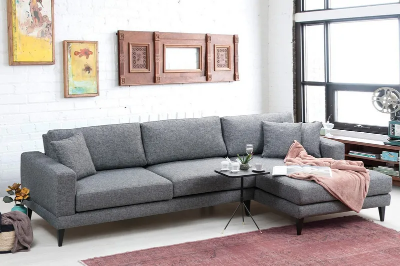 Vuodesohva Stancle Divaanilla Oikea - Harmaa - Huonekalut - Sohva - Vuodesohva