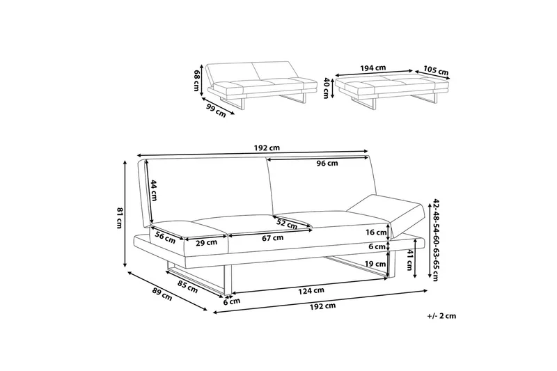 Vuodesohva Tengwall - Sininen - Huonekalut - Sohva - Vuodesohva