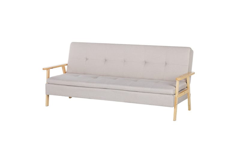 Vuodesohva Tjorn - Beige, vaalea puu, Beige, Vaalea puu, 185x110 cm - Huonekalut - Sohva - Vuodesohva - 3 istuttava vuodesohva