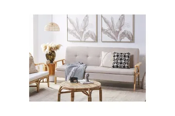 Vuodesohva Tjorn - Beige, vaalea puu, Beige, Vaalea puu, 185x110 cm - Huonekalut - Sohva - Vuodesohva - 3 istuttava vuodesohva
