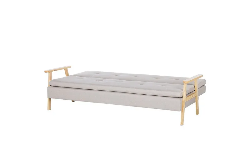 Vuodesohva Tjorn - Beige, vaalea puu, Beige, Vaalea puu, 185x110 cm - Huonekalut - Sohva - Vuodesohva - 3 istuttava vuodesohva