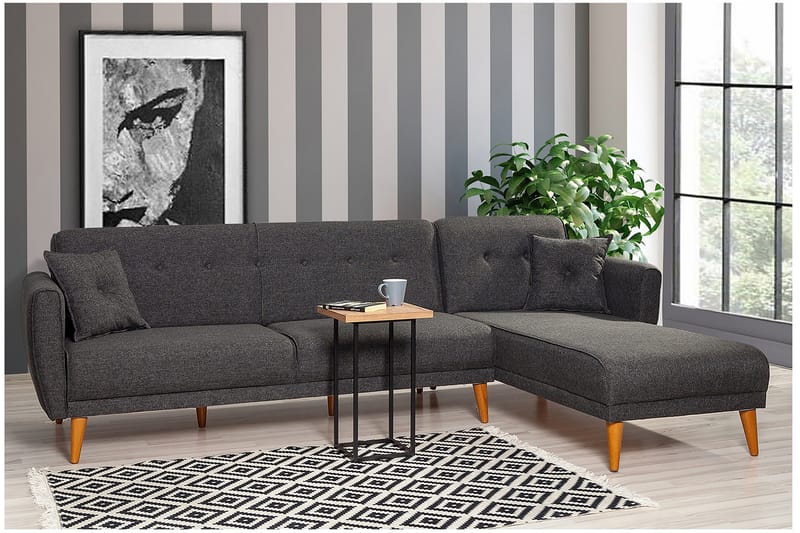 Vuodesohva Tufford divaanilla Vasen - Harmaa - Huonekalut - Sohva - Vuodesohva